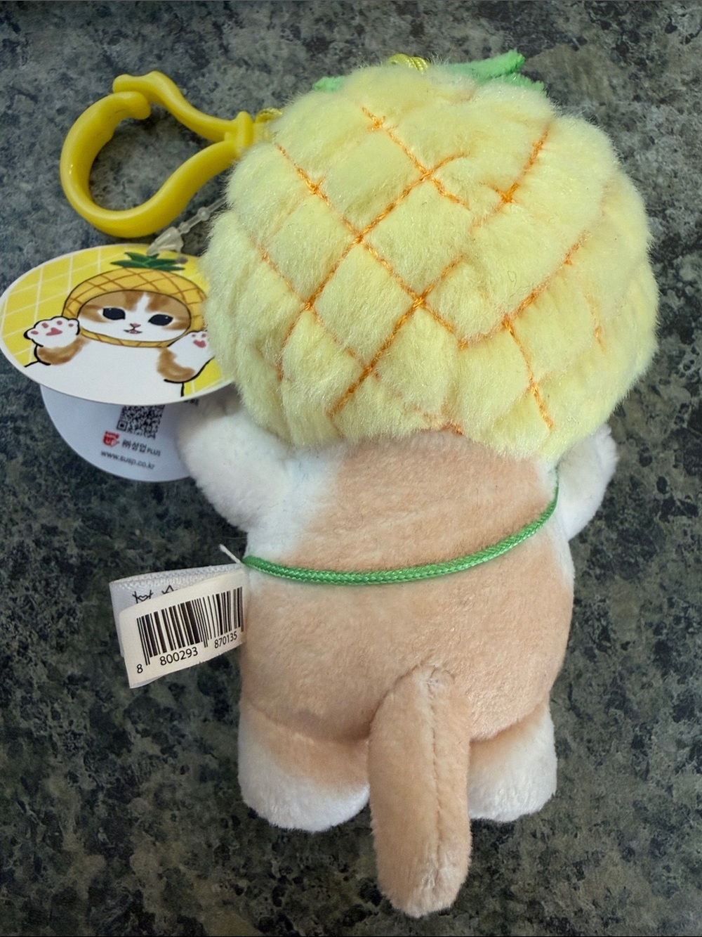 Mofusand Pineapple Cat Plush Keychain - Yellow - Picture 2 of 4